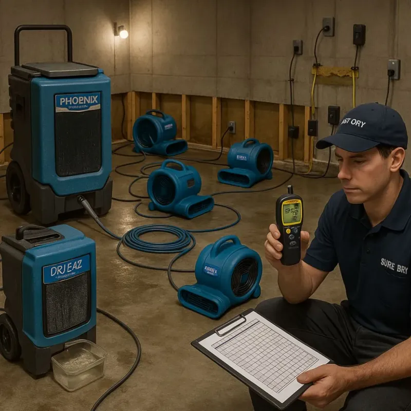 Structural Drying and Dehumidification process in Newberry, MI